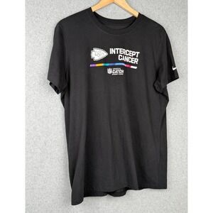 Nike Kansas City Chiefs Intercept Cancer NFL Crucial Catch T Shirt Black Xl